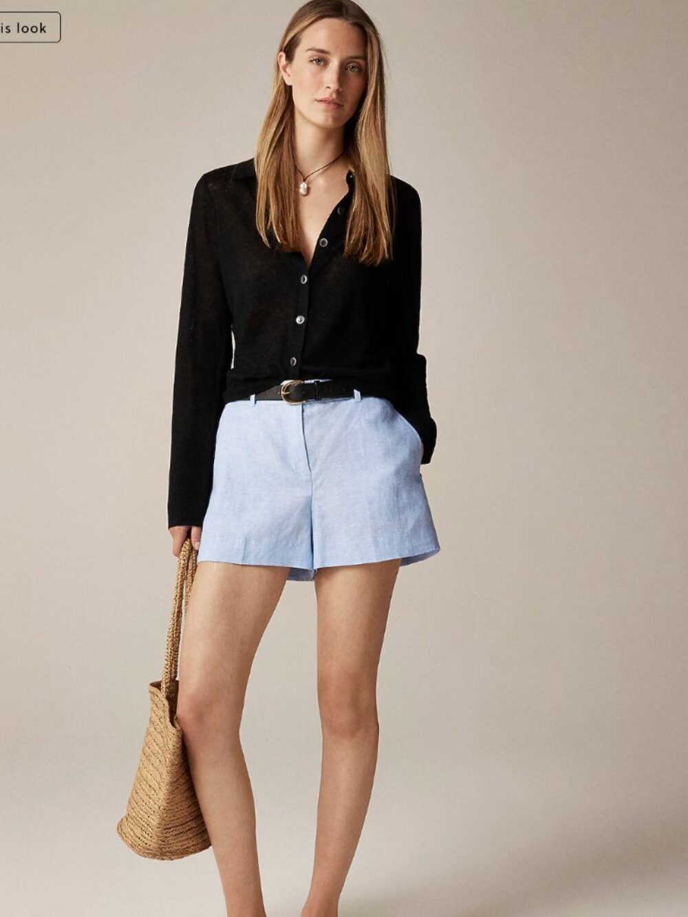 J. Crew Harbor Short in Linen - French Blue